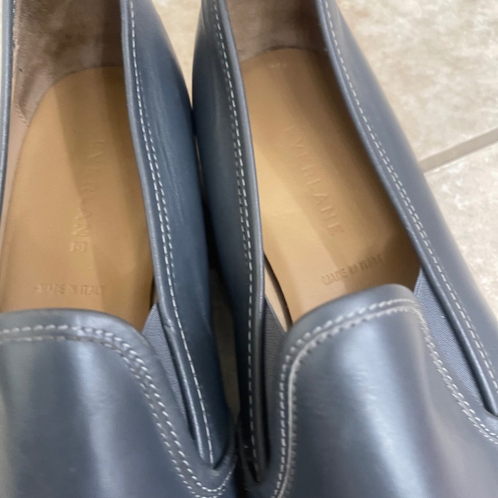 Everlane Navy Blue Leather Street Shoe Pointed Toe Slip On Sneaker Italy lady 10 - Picture 3 of 13